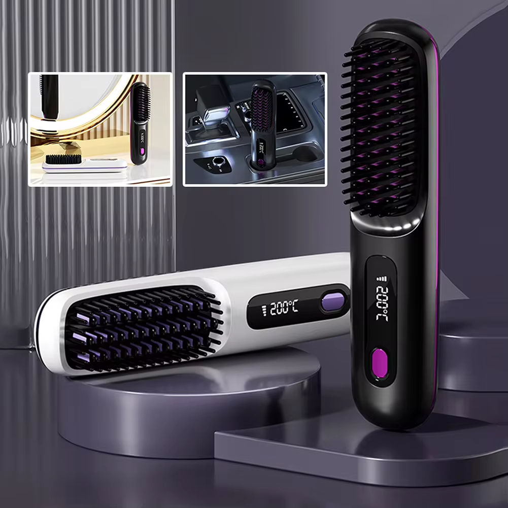 2 in 1 Hair Brush & Straightener