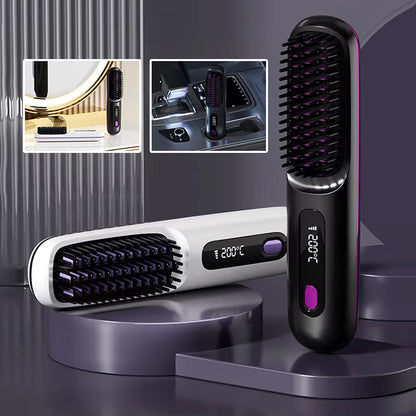 2 in 1 Hair Brush & Straightener