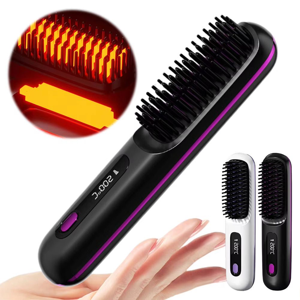 2 in 1 Hair Brush & Straightener